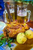 Deep fried pork knuckle  in Frankfurt, German photo
