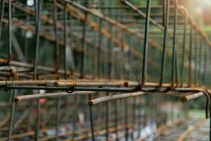 Rusted steel bar wire mesh for construction photo