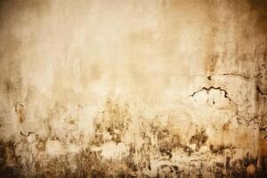 old grunge wall background texture with dirty cracked plaster,  generative AI photo