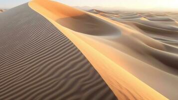 Desierto dunas un de cerca ver de el Exquisito arena texturas ai generado foto