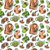 Body massage, aromatherapy, spa. Relaxation.Seamless pattern with spa attributes. vector