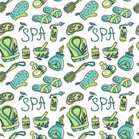 Body massage, aromatherapy, spa. Relaxation.Seamless pattern with spa attributes. vector