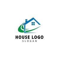 Real Estate logo, Builder logo, roof construction logo design template vector illustration