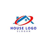 Real Estate logo, Builder logo, roof construction logo design template vector illustration