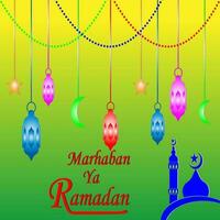 Ramadan background, Ramadan greeting card, Ramadan banner template, Ramadan background of mosque and night sky. Islamic background vector