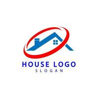 Real Estate logo, Builder logo, roof construction logo design template vector illustration