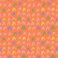 Seamless pattern with colorful check marks. Ink textured illustration. Hand drawn graphic ornament for wrapping paper. vector