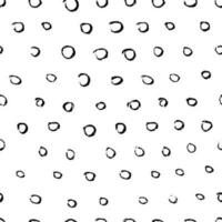 Thin circles brushstrokes seamless pattern. Thib round lines grunge texture. Hand painted bold brush strokes abstract background. Hand drawn black and white ink illustration. Modern vector design