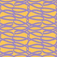 Abstract ink loops seamless pattern illustration. Vintage minimalist art print background of hand drawn brush strokes on colorful backdrop. Fashion fabric, artistic vector texture design.
