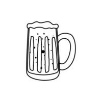 Glass of beer. Glass full with blond beer and foam. vector