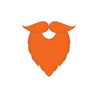 Flat beard and moustache vector illustration on white background