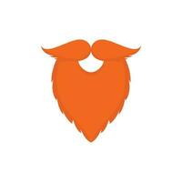 Flat beard and moustache vector illustration on white background