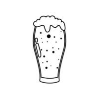 Glass of beer. Glass full with blond beer and foam. vector