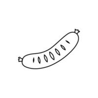 grilled sausage vector illustration on white background