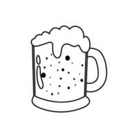 Glass of beer. Glass full with blond beer and foam. vector