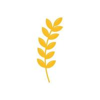 Flat wheat ears spike lets with grains vector illustration on white background
