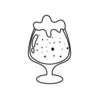 Glass of beer. Glass full with blond beer and foam. vector