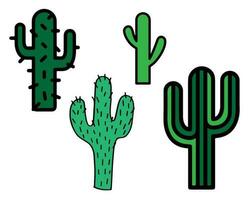 vector conjunto de Desierto cactus cactus icono para web