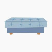 Furniture for interior design blue soft banquette. vector