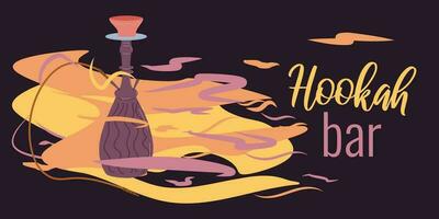 Banner layout design template for hookah bar. vector