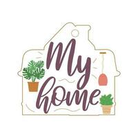 Cozy phrases on the theme of home. vector