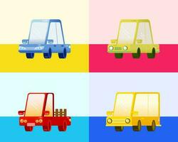 Set of isolated cute cars. Flat cars set. City cars and vehicles transport vector