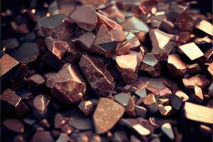 Pink metallic rubble stone abstract background. Rose quartz bronze sparkling glossy. photo
