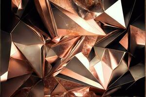 Pink metallic bronze sparkling glossy abstrackt background. Texture rose copper metal. Generative AI photo