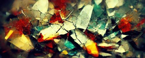 Colored glass shards, kaleidoscope. Abstract watercolor background. photo