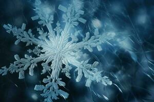 Winter snowflake ice. Generate Ai photo