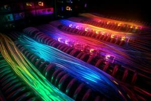 Server colorful cables. Generate ai photo