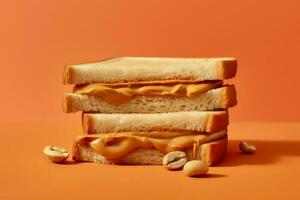 Sandwich peanut butter background. Generate Ai photo