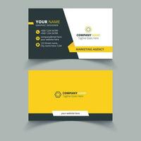 Yellow corporate business card template vector