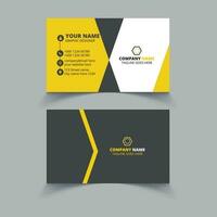 Yellow corporate business card template vector