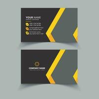 Yellow corporate business card template vector