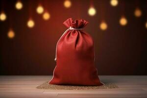Santa red sack. Generate Ai photo