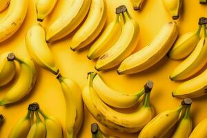 Yellow banana pattern health. Generate Ai photo