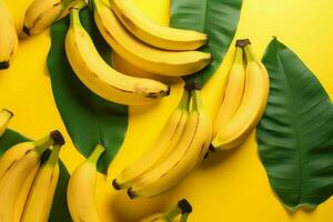 Yellow banana pattern. Generate Ai photo