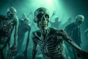 Zombies rising bones. Generate Ai photo