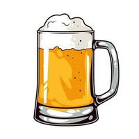 Mug of foamy craft beer. Vector illustration on white background