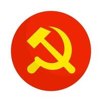 Round communism icon. Communist Party. Hammer and sickle. Vector. vector