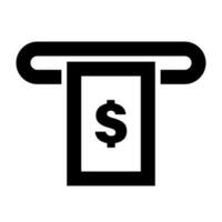 Simple dollar bill drawer icon. ATM. Vector. vector