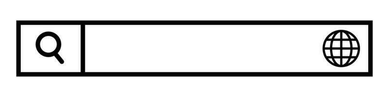 Search box and browser icon. Browsing. Web search bar. Vector. vector