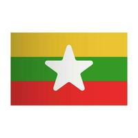 Flat design Myanmar flag vector