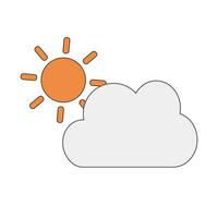 Sun and cloud. Weather forecast. Vector. vector