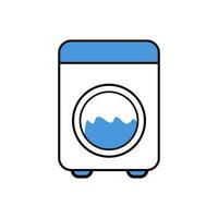 Washing machine with water. Laundromat. Vector. vector