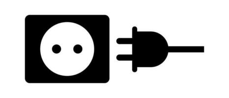 Socket and outlet silhouette icon set. Charging and plug connection. Power supply. Vector. vector