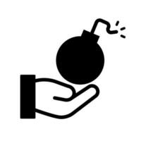 Bomb and hand icon. Vector. vector