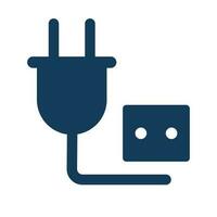 Plug and socket silhouette icon. Charging adapter. Vector. vector