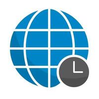 Earth and clock time zone icon. Time difference. Vector. vector